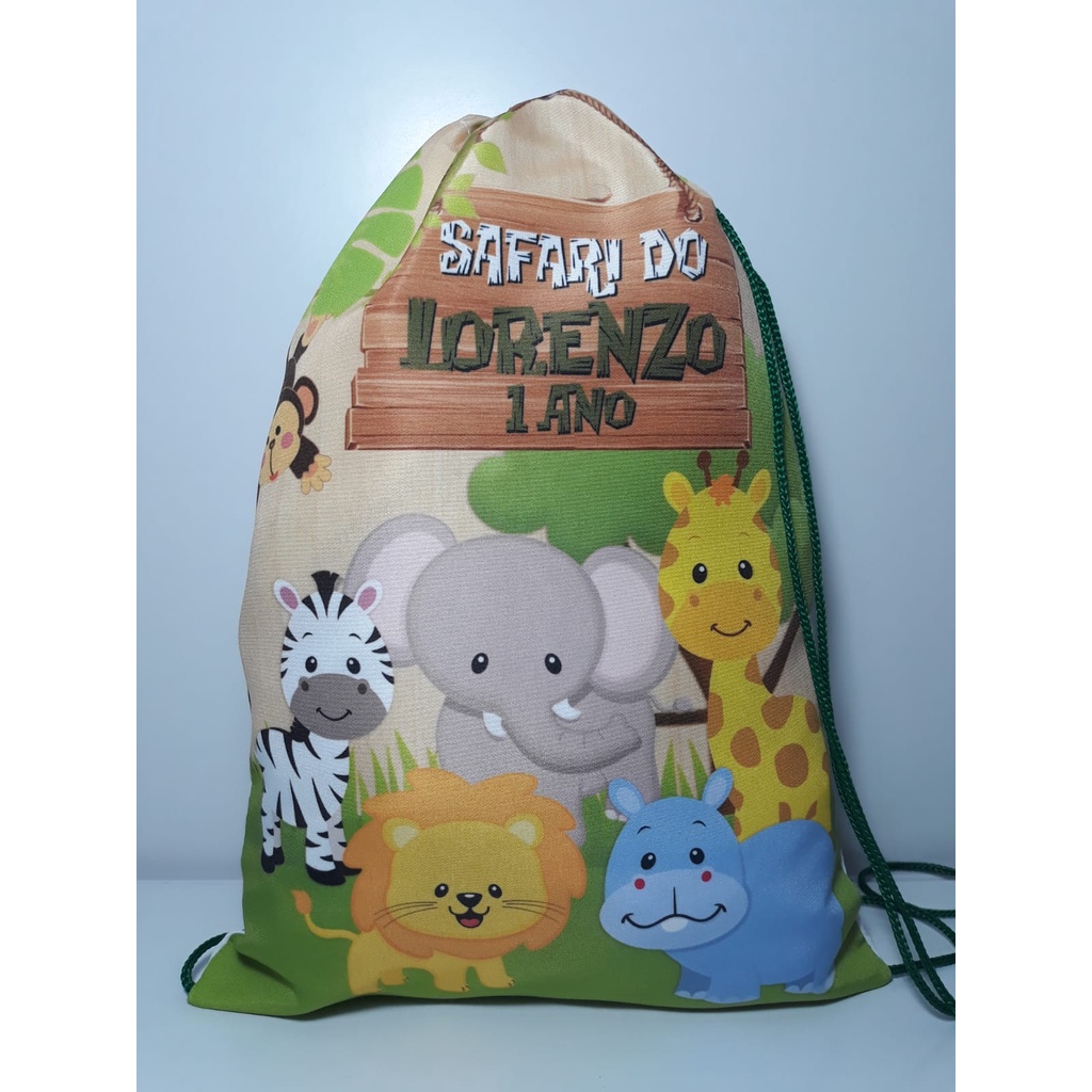 KIT 40 Mochilinhas SAFARI- Sacochilas Personalizadas TODOS TEMAS, todas as finalidades (Com foto, logo e etc), Empresa, Lojas
