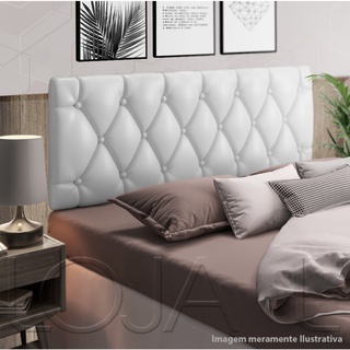 Cabeceira Almofadada de Cama Casal Paris 140cm X 55cm Várias Cores