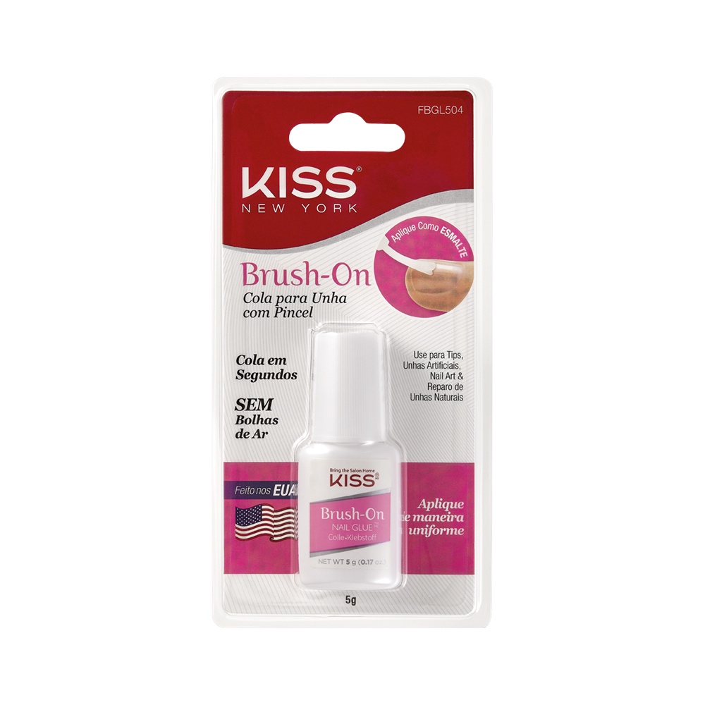 Kiss Ny Cola Unha Com Pincel Brush On Gel FBGL504