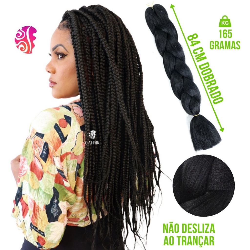 Extensão De Cabelo Sintético Jumbo - Kanekalon Para Box Braids e Penteados  Em Geral - Ombre Hair + Agulha | Shopee Brasil