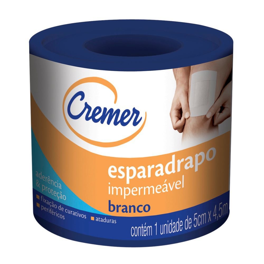 Esparadrapo Impermeável Cremer Branco 5cm x 4,5m