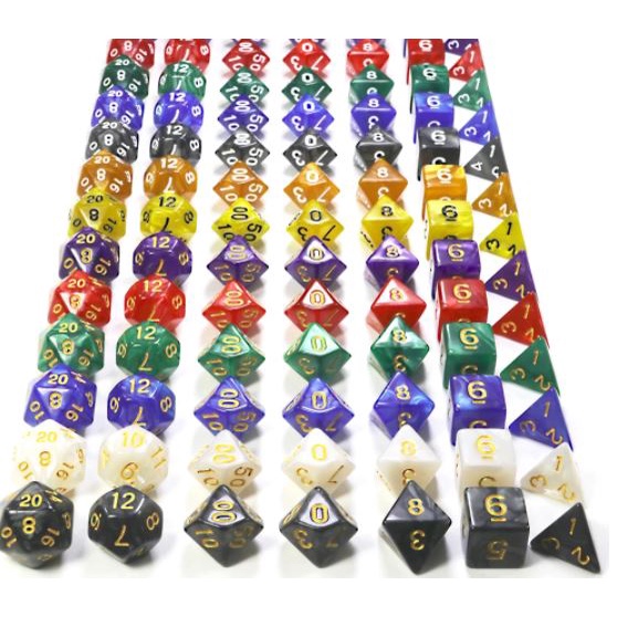 Conjunto de dados de mesa RPG & DND Poliédrico D4 D6 D8 D10 D12 D20