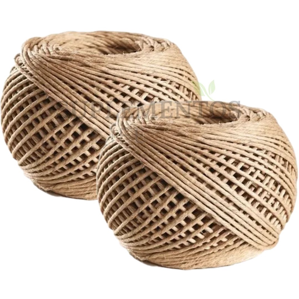 Kit Com 2 Un Fio Cordão Barbante Rami Natural Rústico 2mm Rolo 100g Sisal Aprox 90mts Artesanato