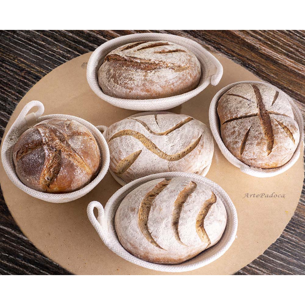 Cesto Banneton Couche Algodão Fermentação Natural Artesanal Redondo Oval Pães 100g a1500g - PROMOÇÃO em Oferta na Shopee