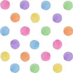 Adesivo De Parede Infantil Bolinhas Aquarela Colorida 4cm 161 Un