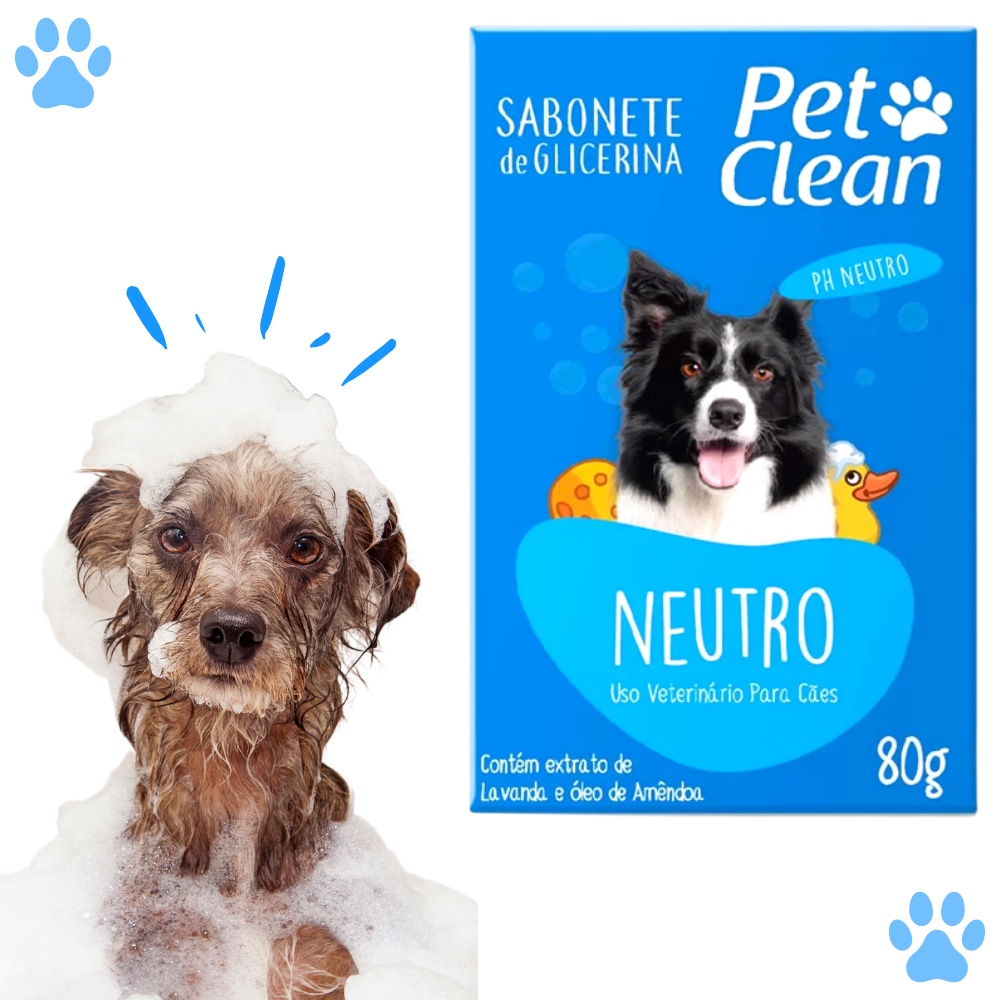Sabonete para Cachorro e Gato Pet Clean - Neutro - 80g | Shopee Brasil