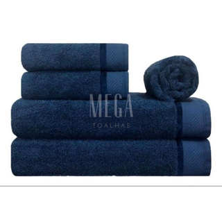 Kit 5 Toalhas Eleganz Jogo 2 Banhão 2 Rosto 1 Piso Felpuda Grossa Gramatura Alta 500 g 100% Algodão