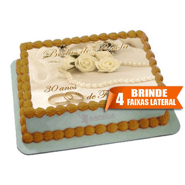 Papel arroz Bodas de Perola para Bolo de 4kg