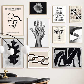 Matisse Picasso Abstrato Pintura Da Lona Arte Parede De Impressão Do Vintage Poster Modern Gallery Pictures Para Sala De Estar Decoração