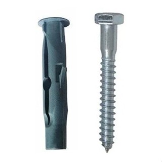 Parafuso sextavado Rosca Soberba Zincado 10mm  com Bucha  Tijolo Bloco Parede Oca 1/4x70mm em Oferta na Shopee