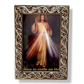 Quadro Jesus Misericordioso Decorativo com Vidro 18x13