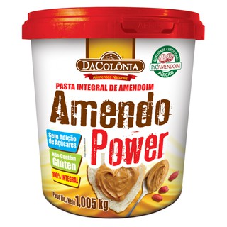 Pasta De Amendoim 100% Integral Amendo Power 1,005kg - DaColônia
