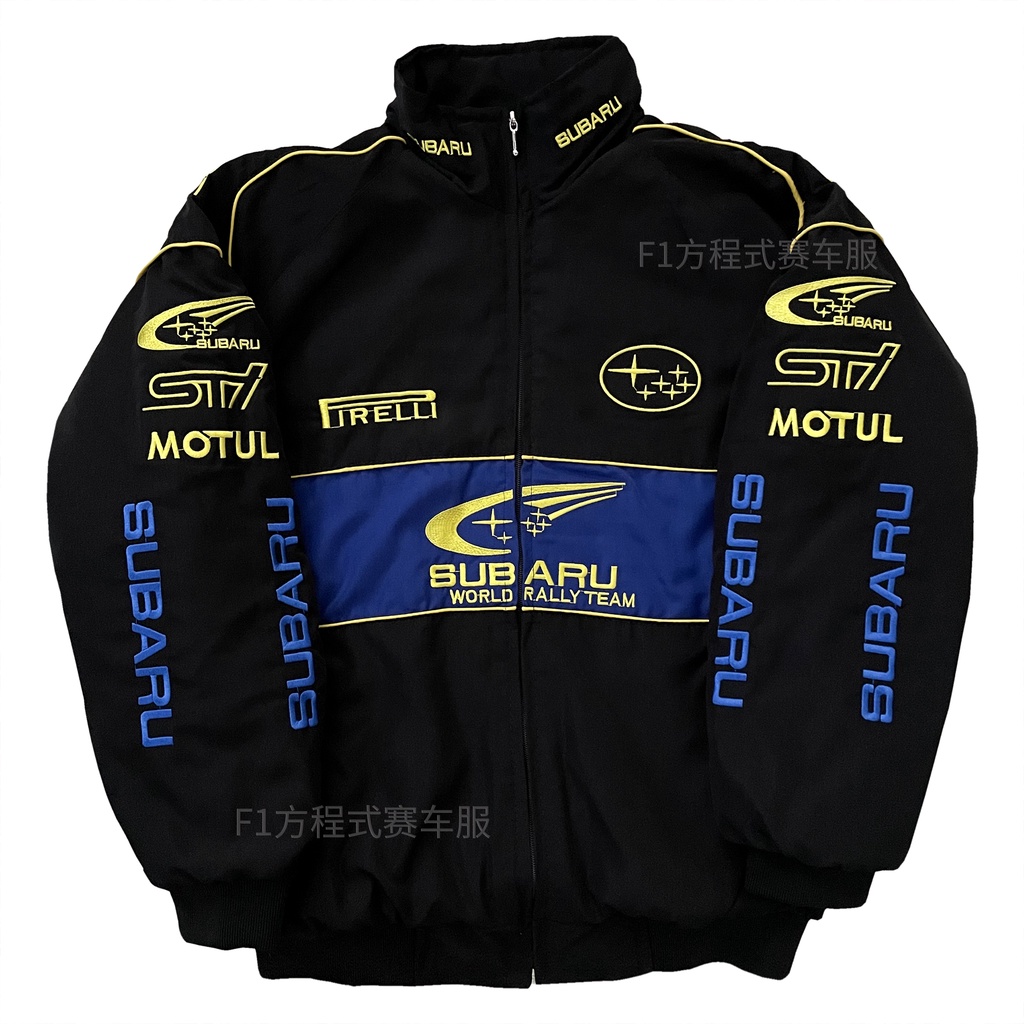 F1 Racing Jersey Ciclismo Frota Casual Retrô Americana Jaqueta Bordada Completa Roupas De Algodão Masculinas Moda Outono Inverno Subaru