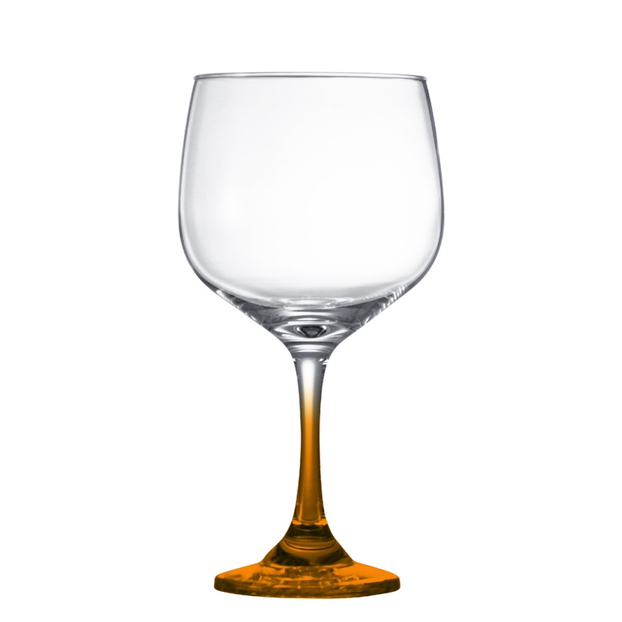 Taça de Vidro para Gin Tônica 690ml, Taça de Gin de Vidro Drinks Haste Laranja