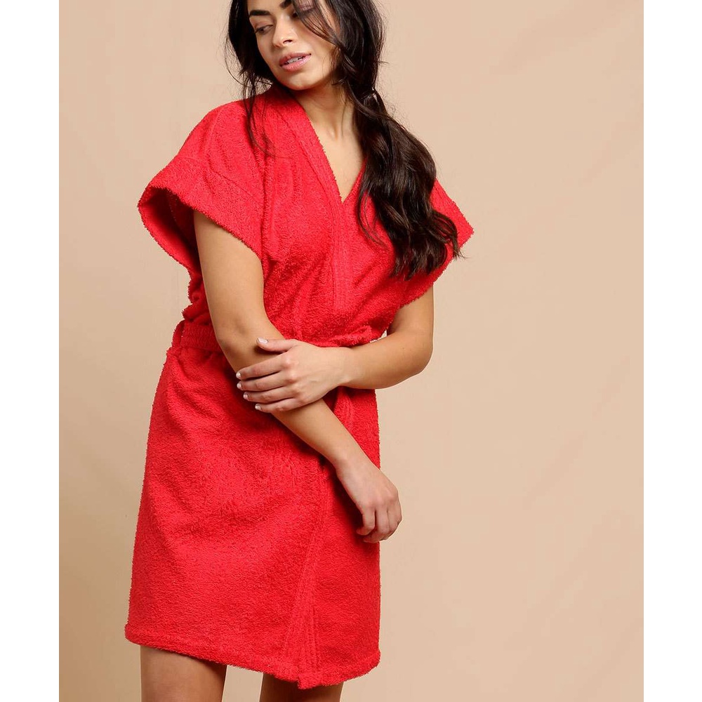 Roupao Felpudo Adulto Curto Havai Tamanho M Vermelho