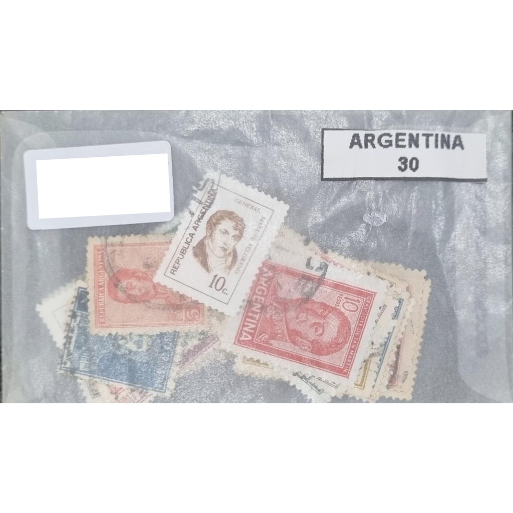 Envelope Lacrado - Lote 30 Selos Argentina Usados no Estado. Filatelia.