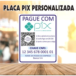 PLACA PIX PERSONALIZADA com QR CODE - plaquinha pix casamento lua de mel motorista aplicativo mercado loja em Oferta na Shopee