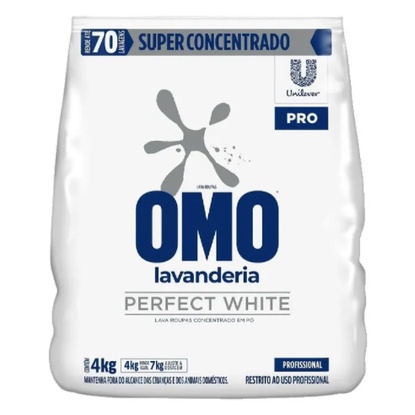 Lava - Roupas Super Concentrado em Pó Lavanderia Omo Perfect White Pro Pacote 4kg, OMO