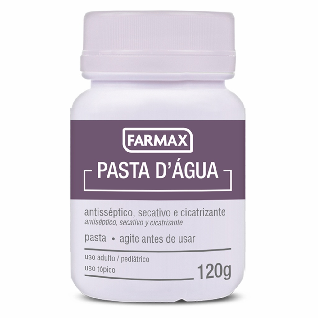 Pasta D´água Com Glicerina Farmax 120g Antisséptico Secativo E Cicratizante