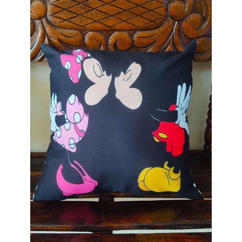 capa de almofada minei e mickey Estamapdo Tecido Oxford 45 x45 decoração