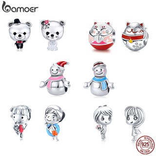 Bamoer 100% Prata Esterlina 925 Encantos Para Pulseira Diy Bonito Do Menino E Menina Orignal Pingentes Fit Presentes