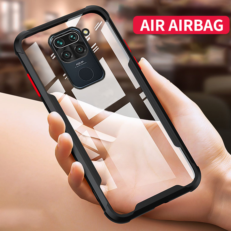 capa de celular Carcaça Xiaomi Redmi Note 10 9 Note 9s 9 Pro Max 8 7 Pro 7A 8A 9A 9C AIR Airbag à prova de choque acrílico transparente Backplane TPU capa de telefone