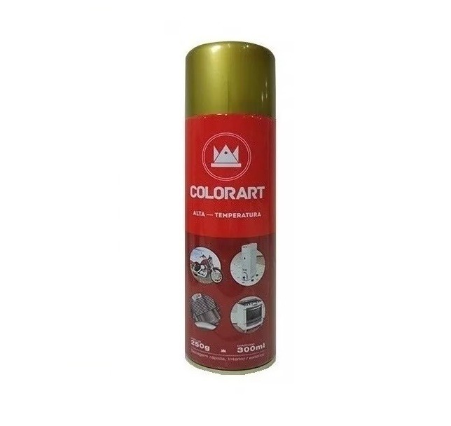 Tinta Spray Alta Temperatura Dourado - 600oc- Colorart