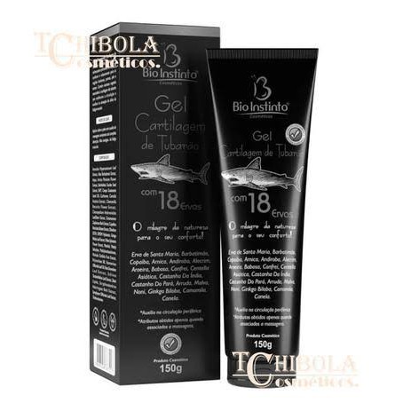 Pomada Massageadora-Gel Cartilagem de Tubarão com 18 ervas- Bio instinto 150mg
