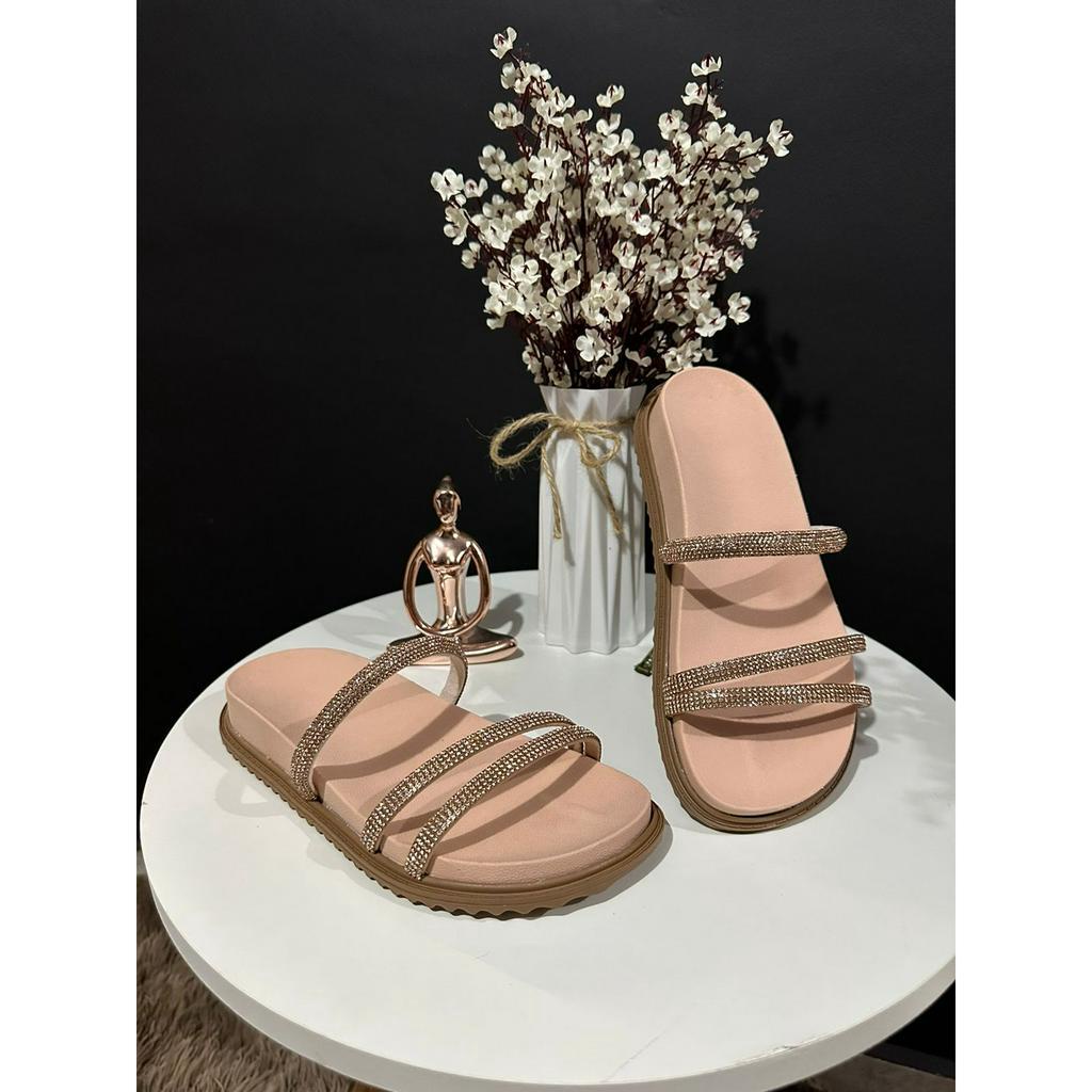 Birk feminina de pedraria Birk estilo e conforto flatform feminina sandália feminina Papete Feminina