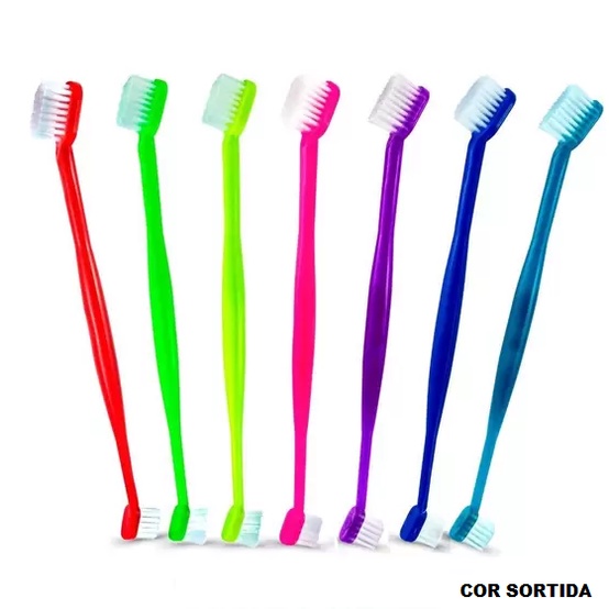 Escova De Dente Cachorro Pet Para Cães E Gatos Cabo Longo Reforçada