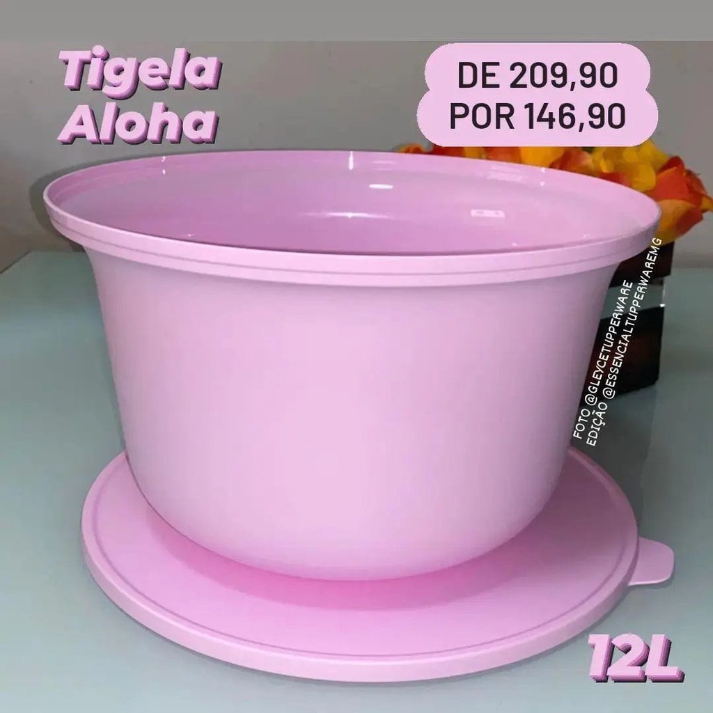 Tupperware Tigela Aloha 12 litros Rosa | Shopee Brasil