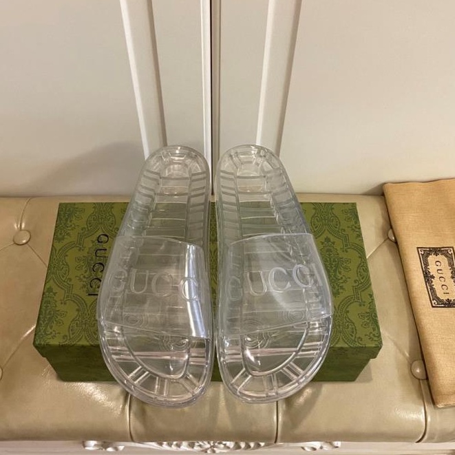 Chinelos Gucci transparentes sandálias de alta qualidade tamanho 35-46 | Shopee Brasil