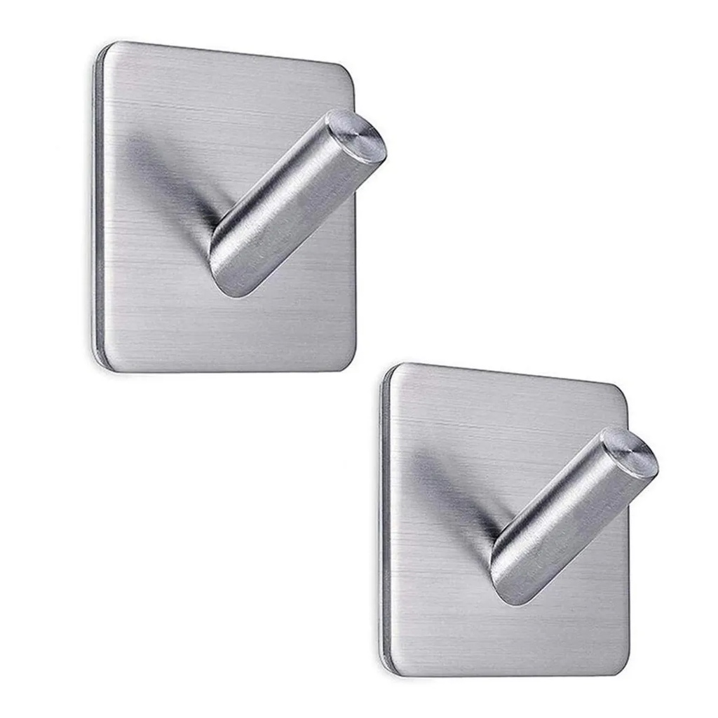 Gancho De Parede Aço Inox Auto Adesivo 2 unidades em Oferta na Shopee