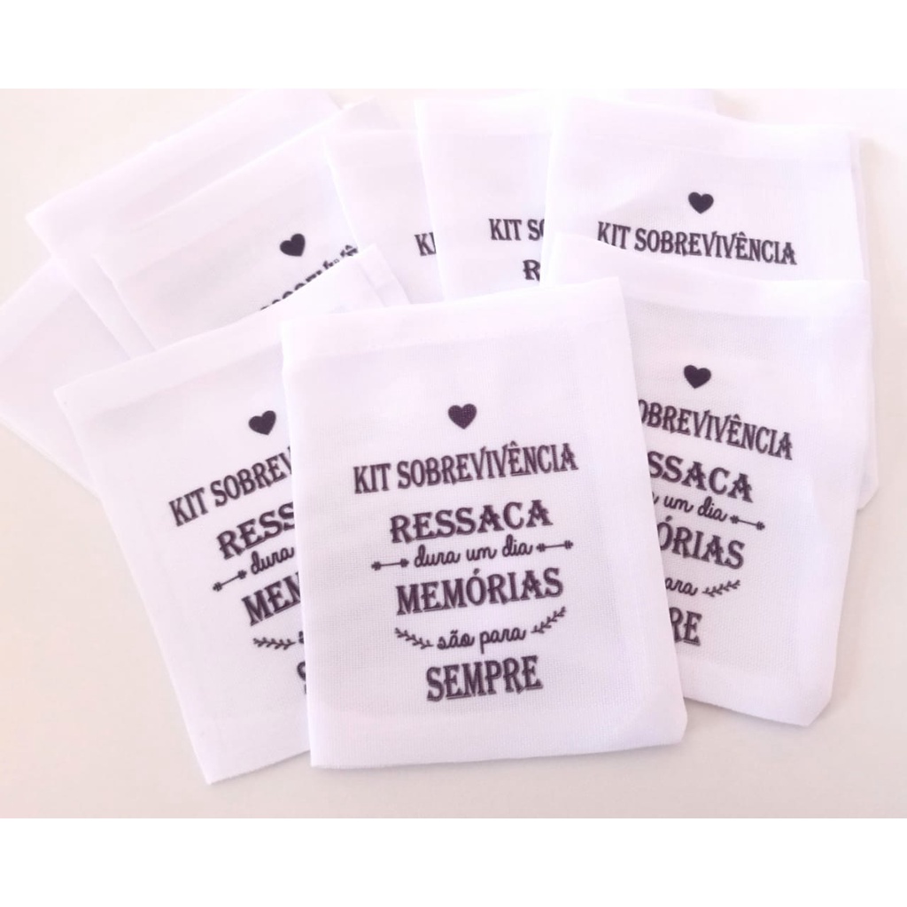 Saquinho Kit Ressaca lembrancinha casamento aniversario 10cmx8cm em Oferta na Shopee