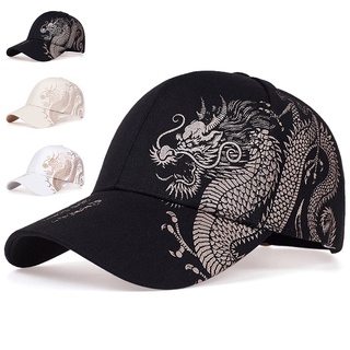 Protetor Solar De Verão Estilo Dragão Impressão Boné De Baseball Unisex Outdoor Hiking Mountaineering Hats Snapback Cap Fashion Casual Pure Cotton Rapper Hip Hop Caps Trucker Hat Golf (Um Tamanho)