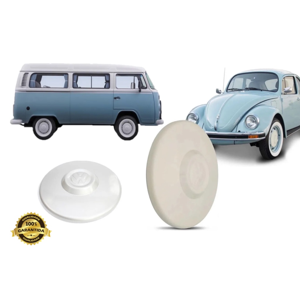 Jogo Com 04 Calotas Roda Centro Kombi Clipper Branca Aro14 e 15