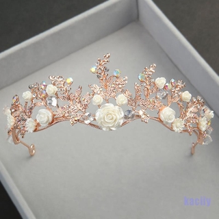 Tiara Coroa De Cristal Barroco Com Strass Para Noivas Ou Casamentos