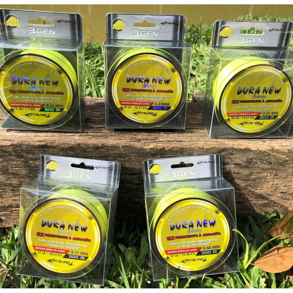 Linha Monofilamento 0,33mm Dura New (duranium) Amarela 300m