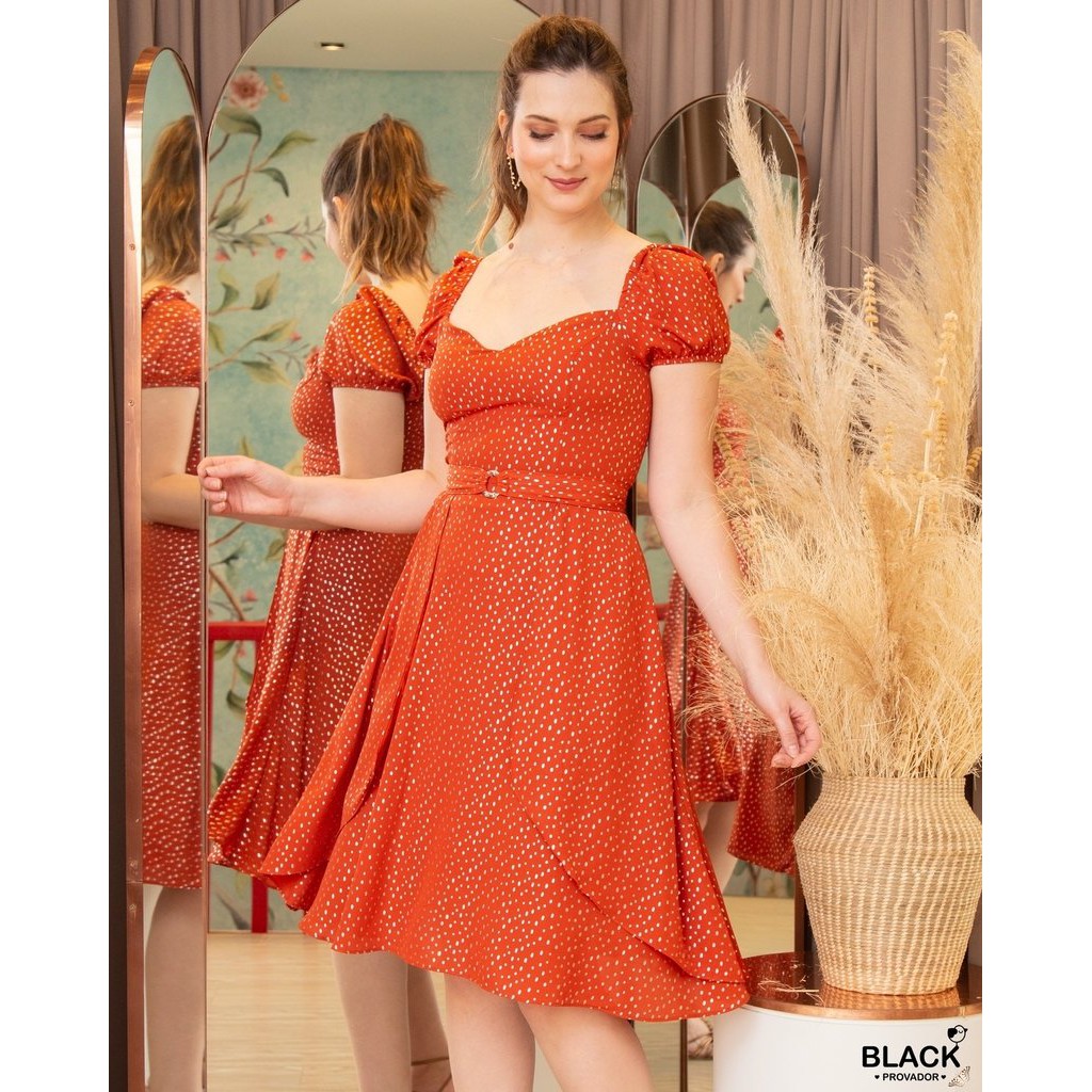 Vestido Antix Midi Luz do Sol I (Terracota) - Tam. M (Novo c/Tags ...