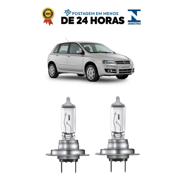 Par Lampada Farol Baixo Stilo 2003 2004 2005 2006 2007 2008 2009 2010 2011 2012 H7