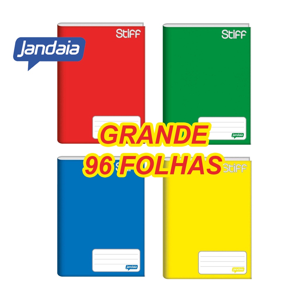 Caderno Capa Dura Grande Brochurão 96 Folhas Escolar Stiff Jandaia Brochura Shopee Brasil 1826