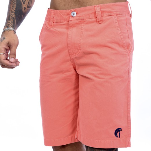 Bermuda Sarja Tradicional Masculina Salmão Top - Icari Fashion