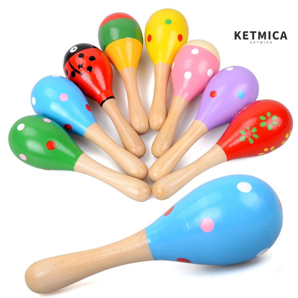(KTII) Brinquedo Educativo Para Crianças Maraca Em Madeira Colorido Martelo