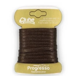 Fita em Cetim Marrom - 10mx4mm 1un - Fitas Progresso - Rizzo