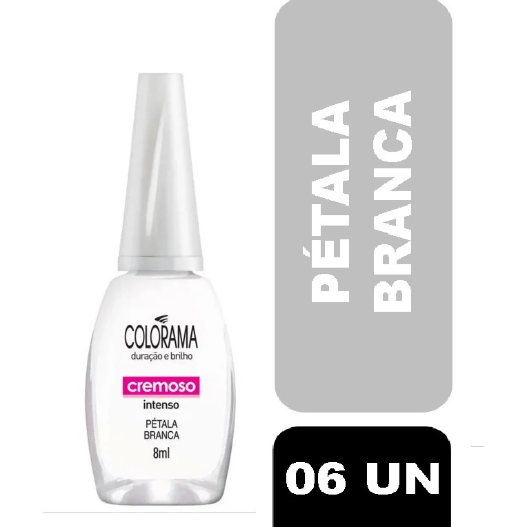 Esmalte Colorama Cremoso Pétala Branca 8ml - 06 unidades em Oferta na Shopee