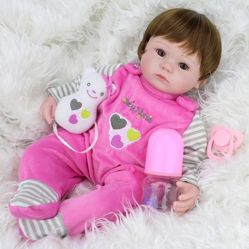 Boneca Bebe Reborn Larinha 42cm Acessórios Menina Silicone