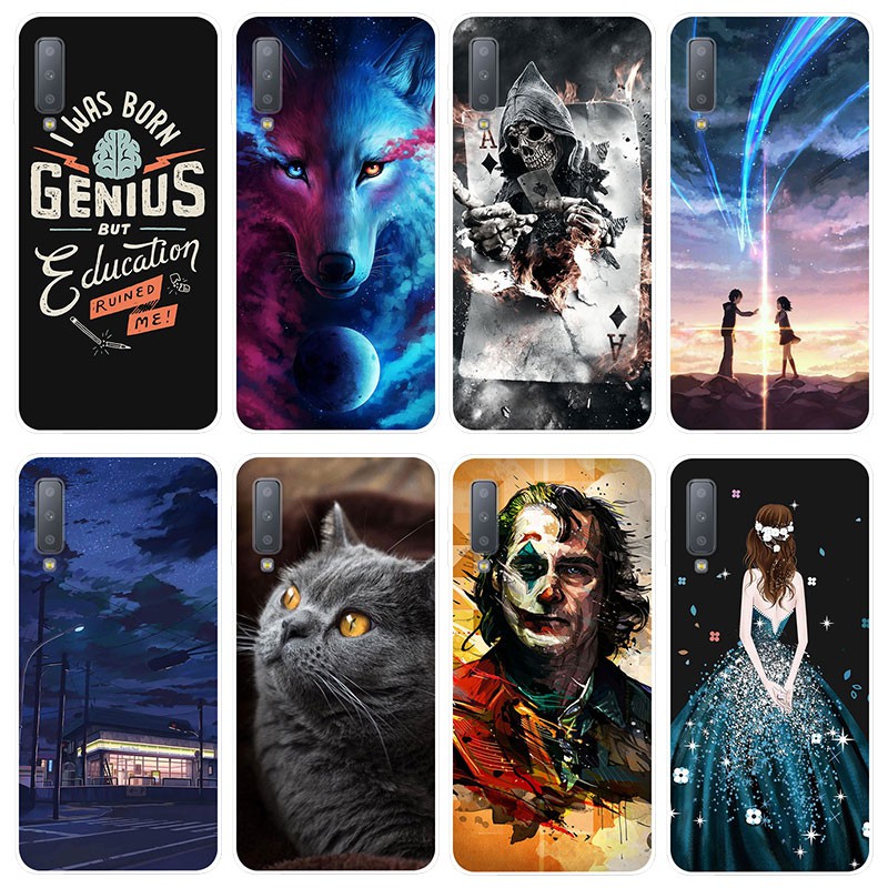 Capa Celular De Celular Flexível De Silicone / Tpu Para Samsung galaxy A7 2018 capinha Telefone Para luxo Samsung A7 2018