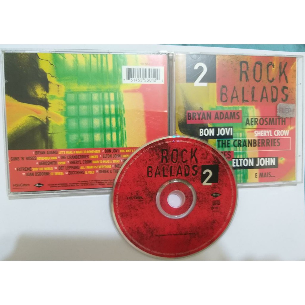 CD'S ROCK BALADAS 2, BRYAN ADAMS , BON JOVI, AEROSMITH, ELTON JOHN DENTRE OUTROS