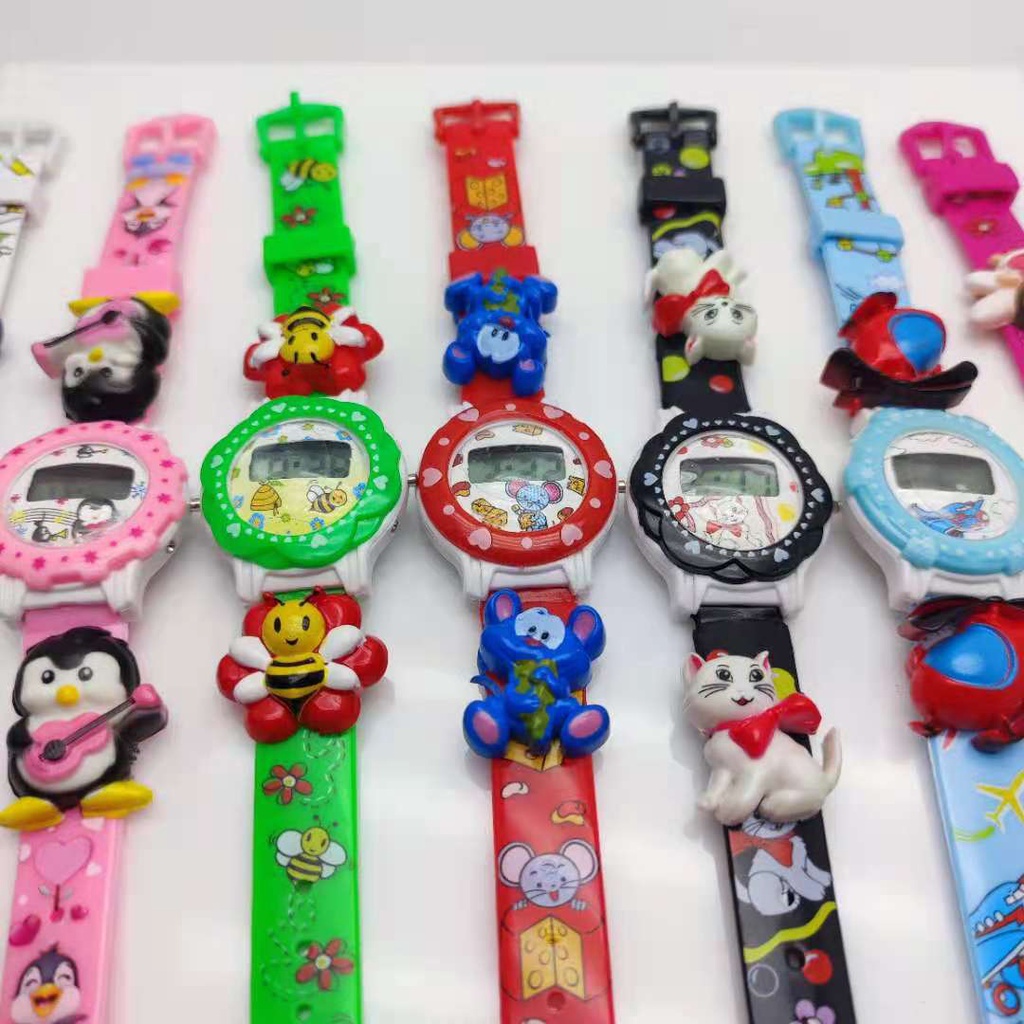 Relógio Digital Infantil de crianças Multifuncional Menino e menina botõe em relevo eletrônico pequeno