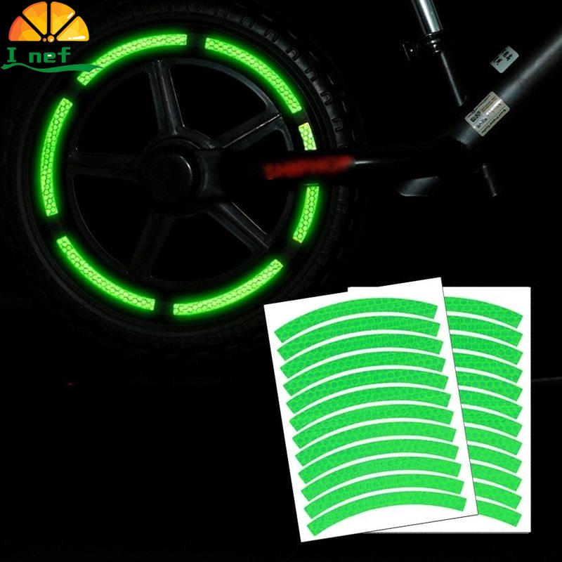 (1 Pc Pacote De Ciclismo Fluorescentes Adesivos Refletivos) (Moto Bicicleta Corpo Aro Da Roda Fita Tarja) (Decoração Da Segurança Adesivo Acessórios Da Bicicleta)